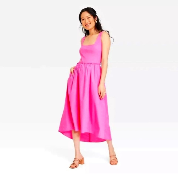 a new day Dresses & Skirts - A New Day Women's Midi Ballet Dresswith Pockets Pink